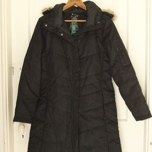 Black LL Bean Microsuede Quilted Coat (NWT)- SPet